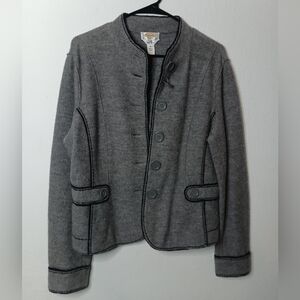 100% Merino Wool Blazer Jacket Women's Medium Talbots